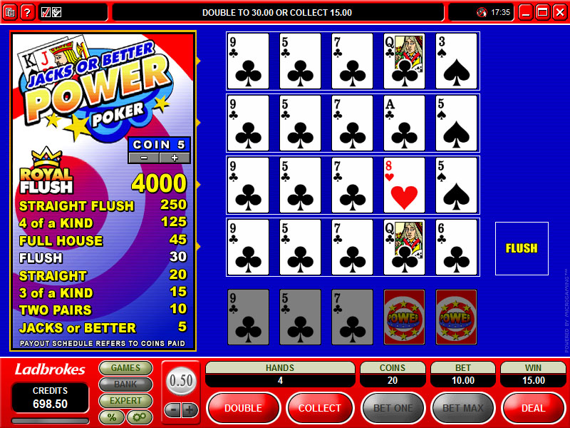 Jacks or Better Video Poker Casino Game Optimal Strategy